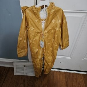 Yellow Star-Patterned Toddler Rain Suit